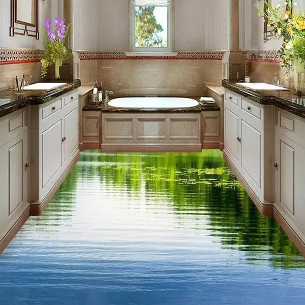 cozy-and-relax-water-floor-art-for-bathroom
