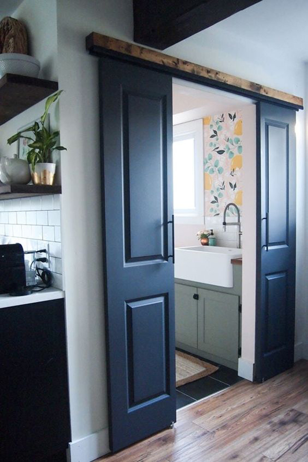 blue-modern-barn-door-design-for-bathroom