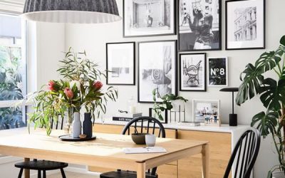 nordic-style-dining-room-design-with-grey-chandelier
