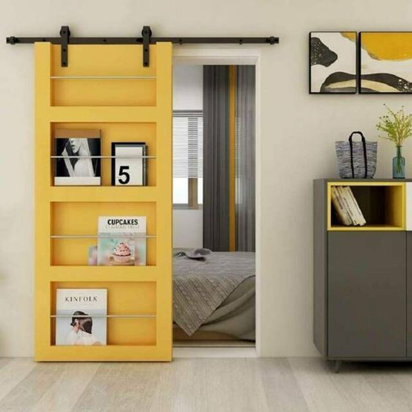 yellow-barn-door-design-with-closet