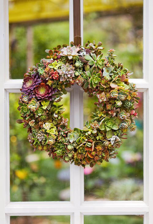 beautiful-diy-succulent-wreath-doors