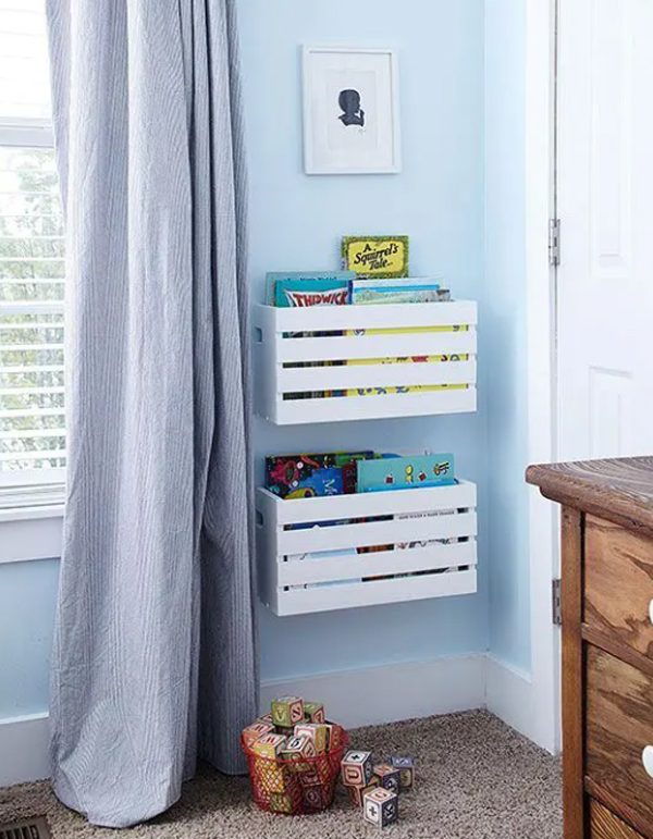 stylish-kids-bookcase-wall-with-ikea-knagglig