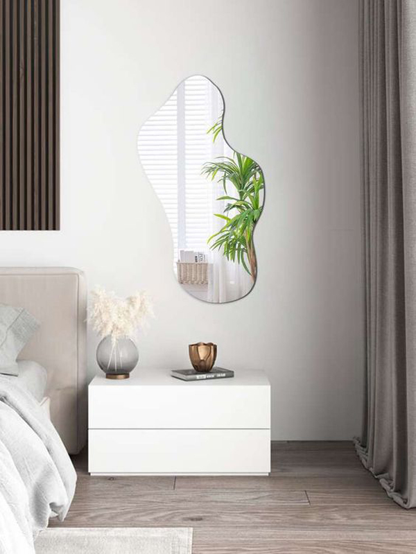 unique-asymmetrical-mirror-wall-for-bedroom
