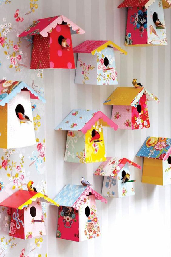 beautiful-paper-birdhouse-decor-ideas
