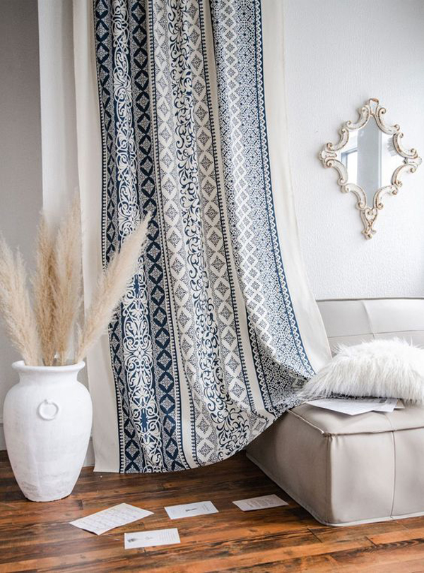 blue-boho-curtains-for-living-room