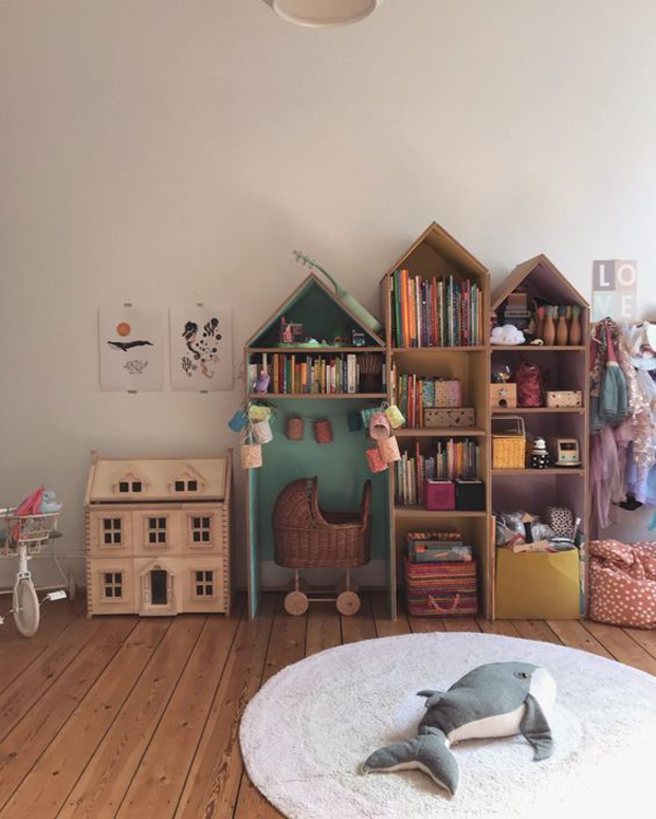 boho-kids-storage-with-house-shaped