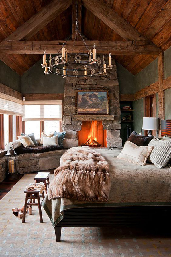 cabin-style-bedroom-with-stone-fireplaces