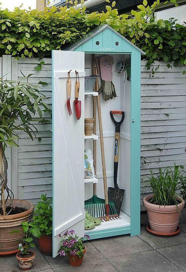 small-garden-shed-organizer-with-pastel-color
