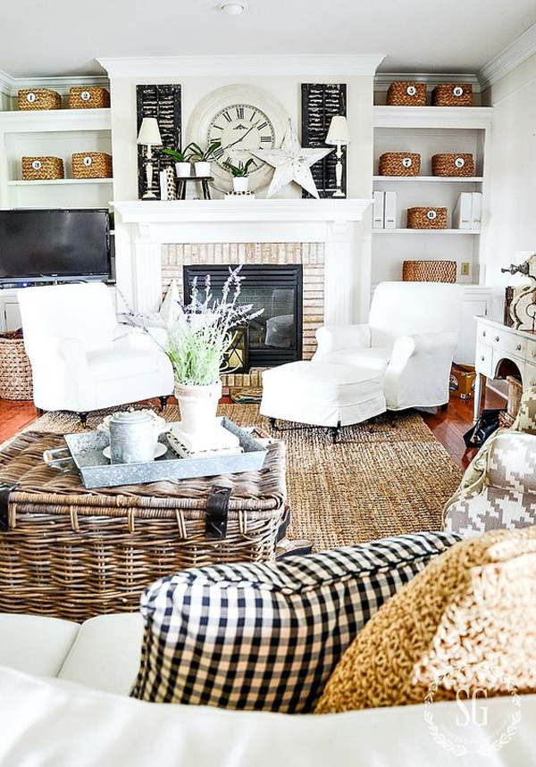 beautiful-summer-mantel-decor-for-living-room