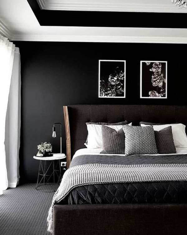 cool-black-bedroom-paint-wall