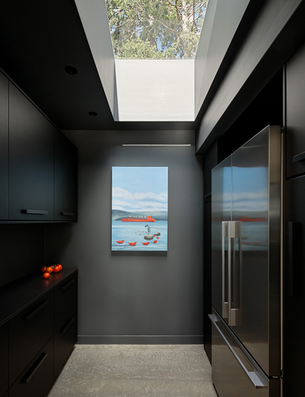cool-black-kitchen-design-with-skylight