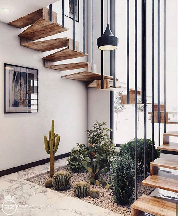 understair-staircase-plant-decor-ideas