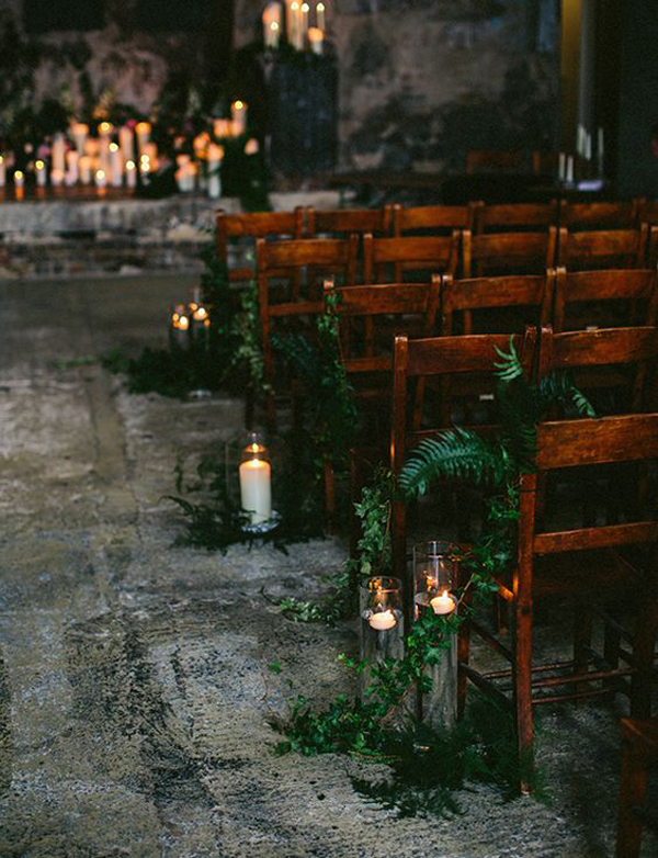 cool-gothic-wedding-decor-with-wood-and-candle-light