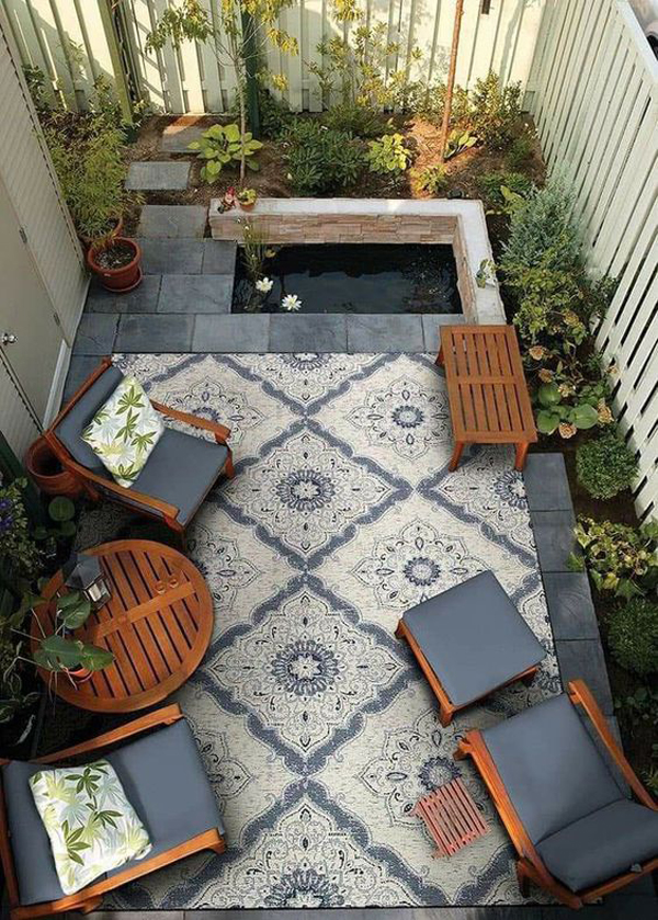 cozy-backyard-lounge-areas-with-mini-fish-pond
