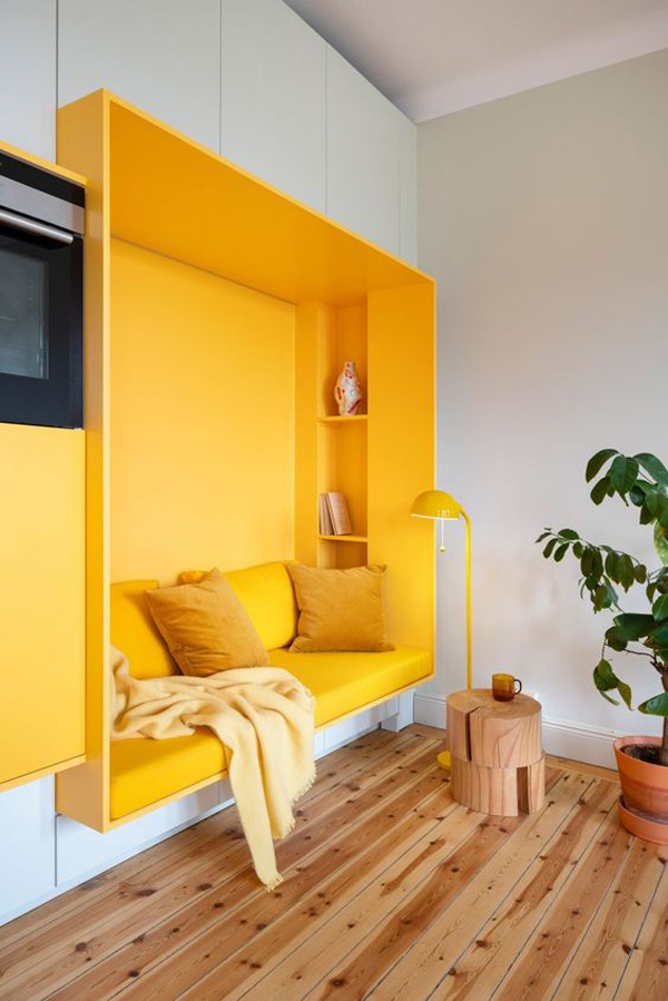 yellow-apartment-decor-with-built-in-reading-nook