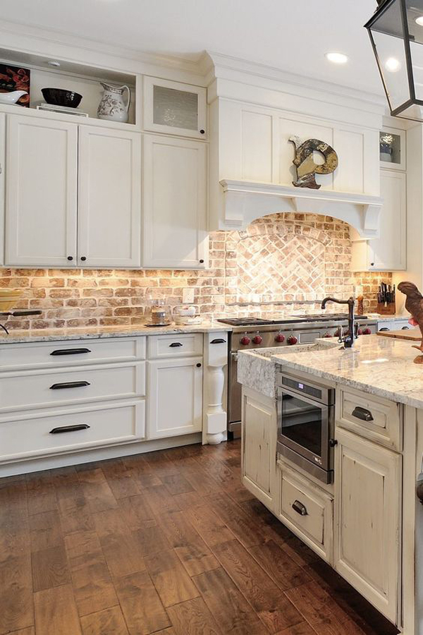 industrial-brick-backsplashes-with-white-countertops