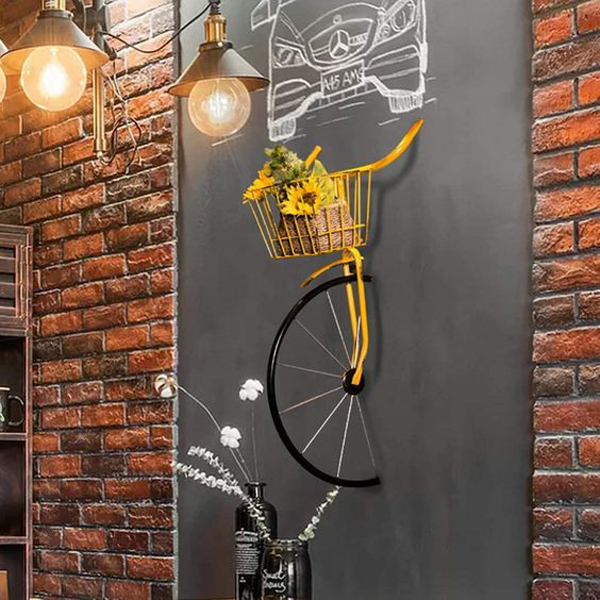 cool-diy-bike-front-wall-decor-with-yellow-color