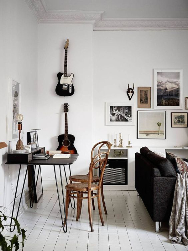 home-office-with-guitar-shelf-in-living-room