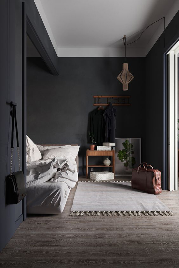 cozy-black-bedroom-wall-color