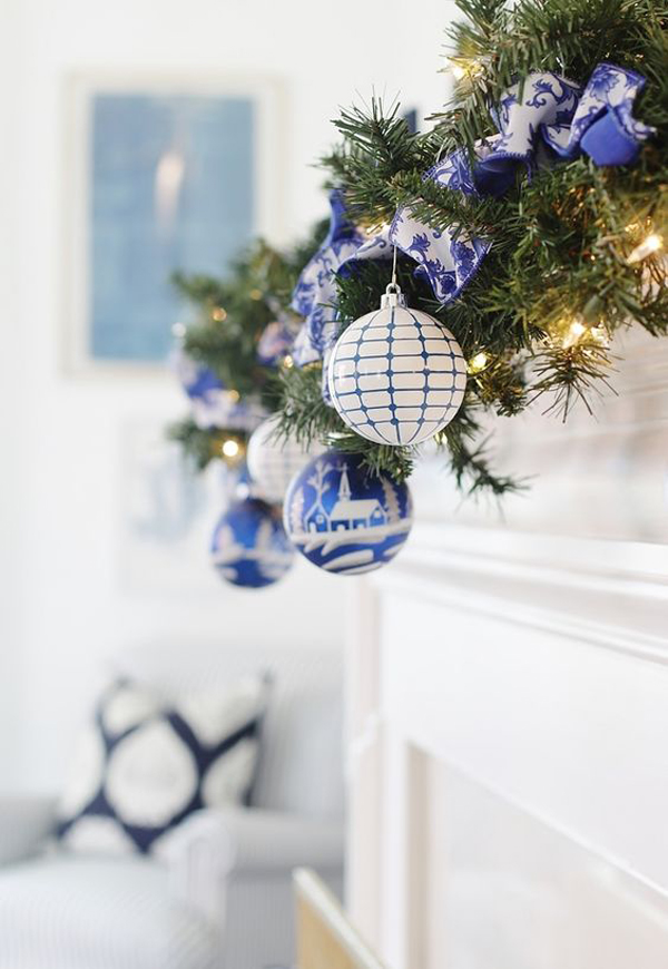 blue-and-white-christmas-ornament-for-fireplace