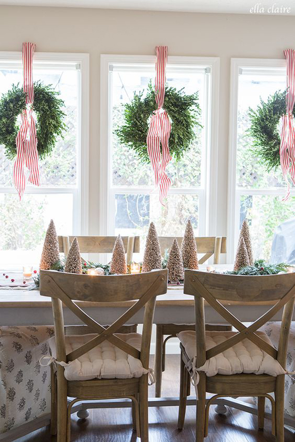 vintage-window-wreaths-for-dining-room