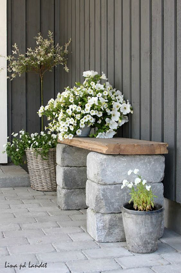 diy-garden-nook-ideas-made-from-wood-and-stone