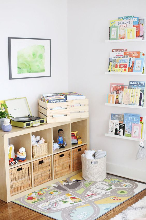 eclectic-playroom-organizer-for-small-space