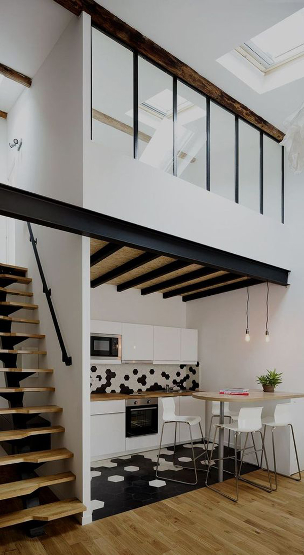 kitchen-under-stairs-with-mezzanine-floor
