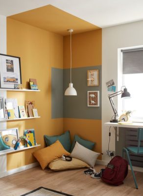 beautiful-reading-nook-with-color-block-walls