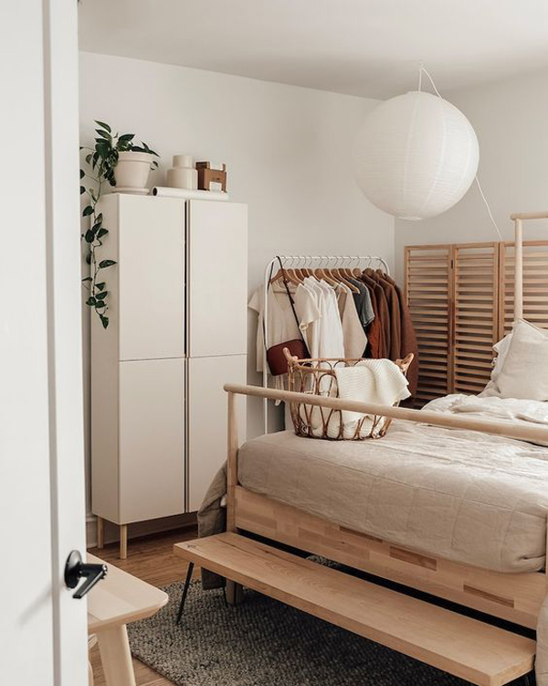 japandi-style-bedroom-with-open-closet