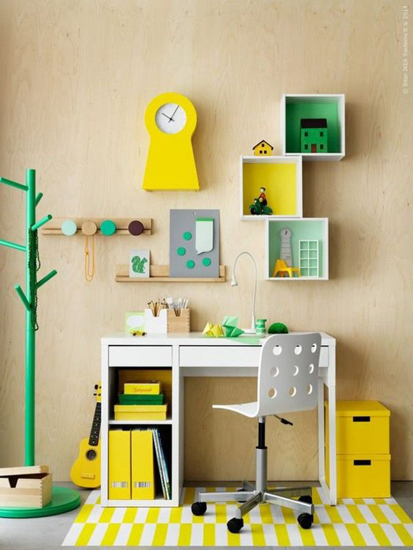 green-and-yellow-study-desk-color-ideas