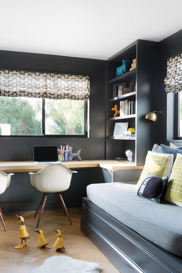 black-home-office-with-built-in-daybed