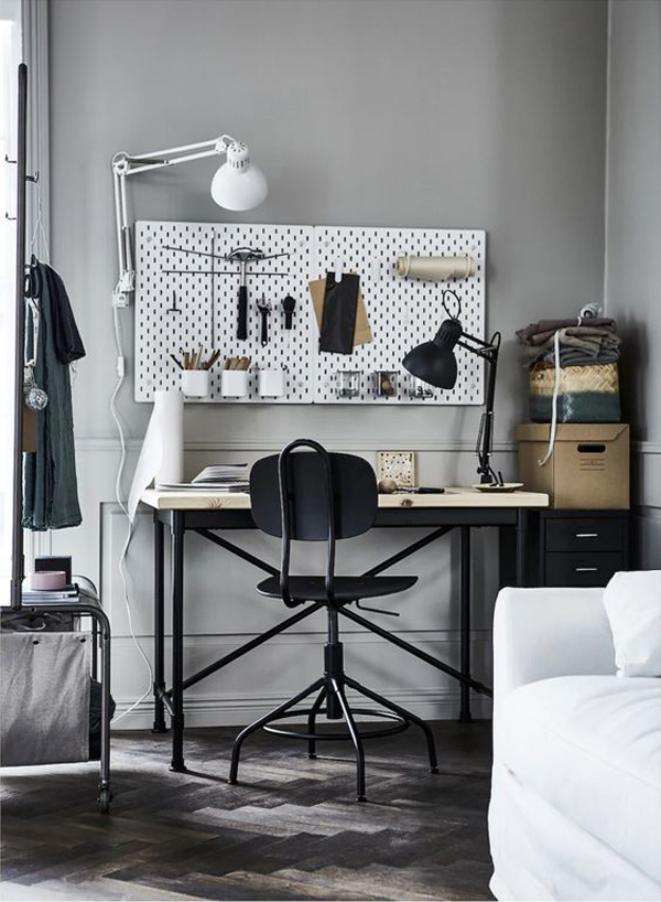 stylish-desk-with-pegboard-organizer