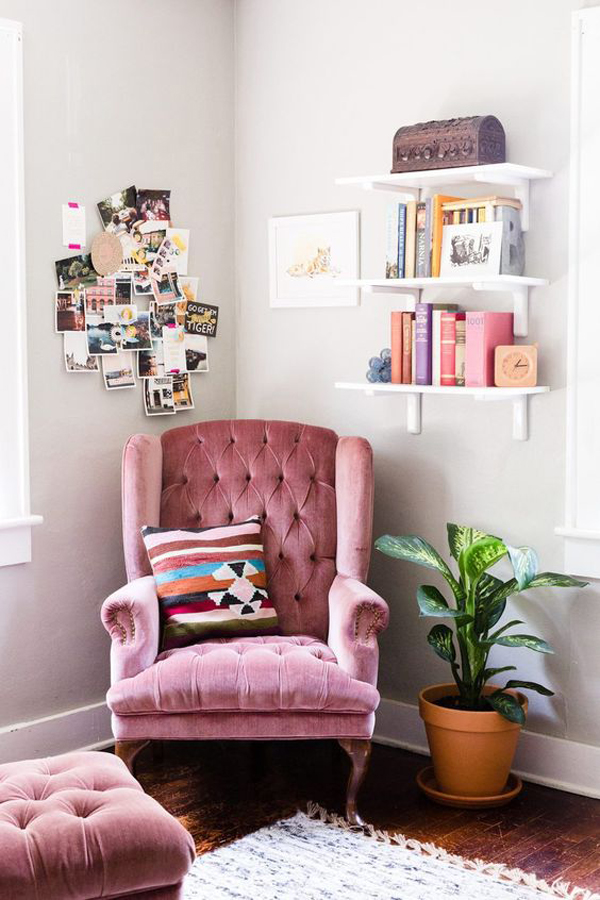 aesthetic-and-glam-reading-nook-with-bookcase-rack