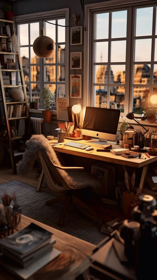 winter-home-office-design-with-lights