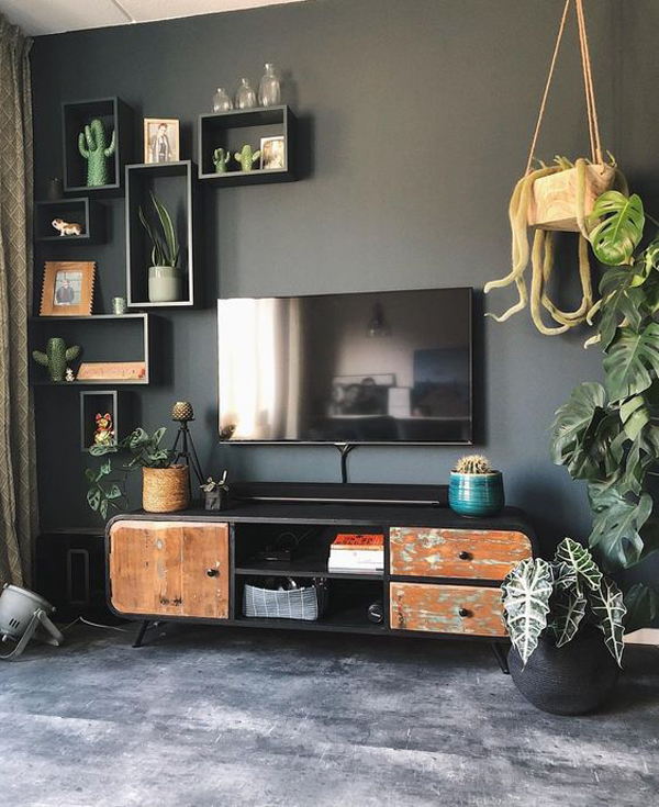 dark-men-tv-room-ideas-with-botanic-style