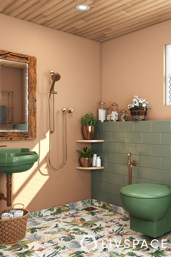 small-tropical-bathroom-with-gold-shower