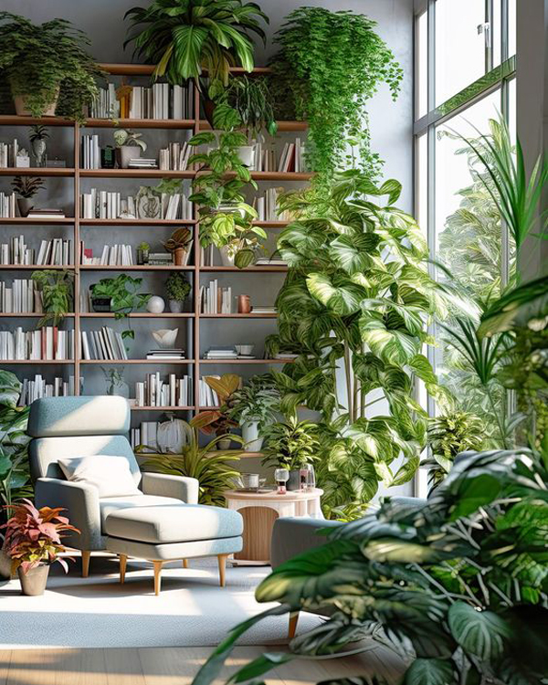 tiny-living-gardens-with-home-library