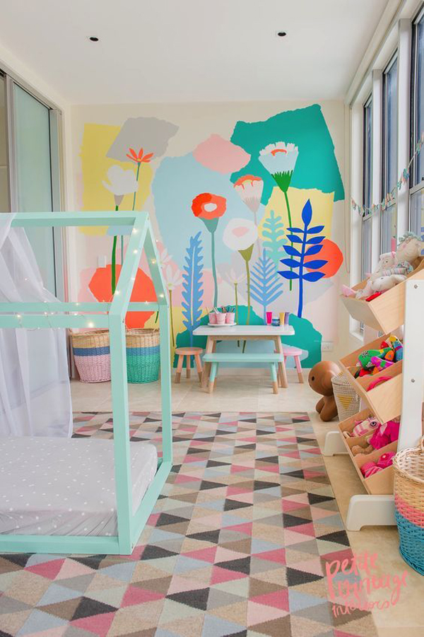 colorful-pastel-playroom-with-floral-wallpaper