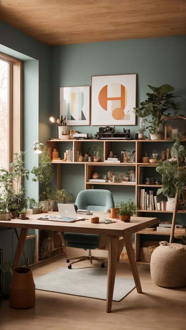 cozy-vintage-home-office-with-greenery