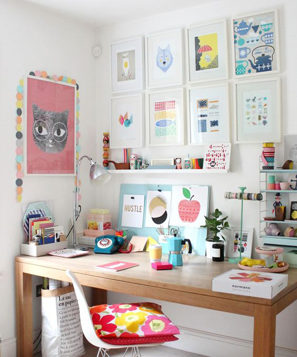 colorful-study-desk-gallery-wall-decor