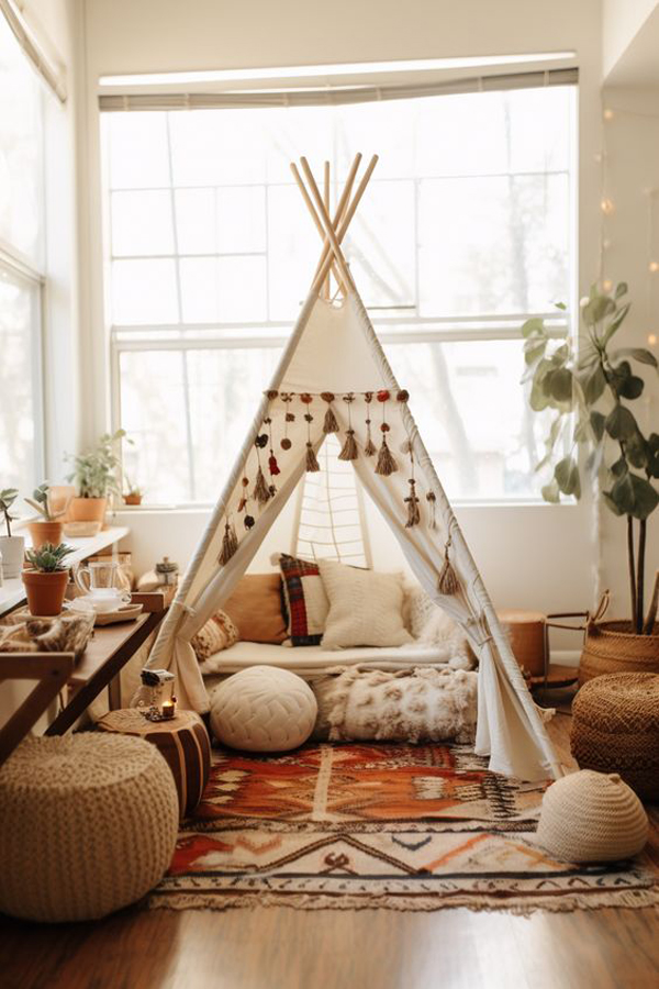 boho-kids-playroom-with-teepee