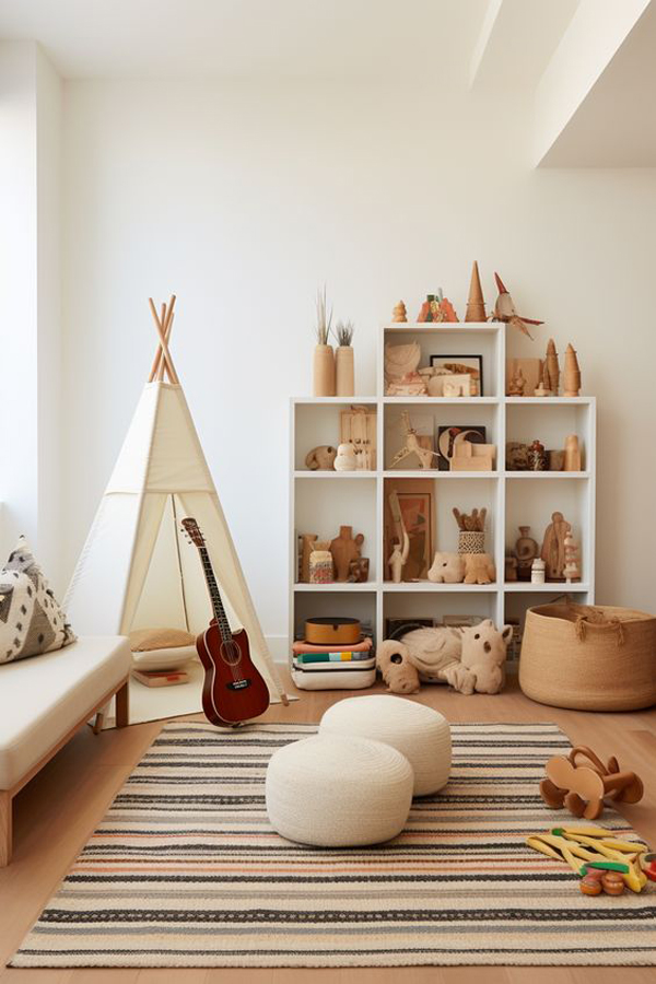 scandinavian-kids-play-area-with-teepee