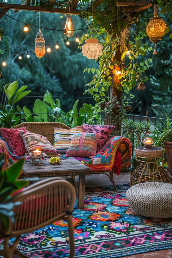 cozy boho patio garden ideas