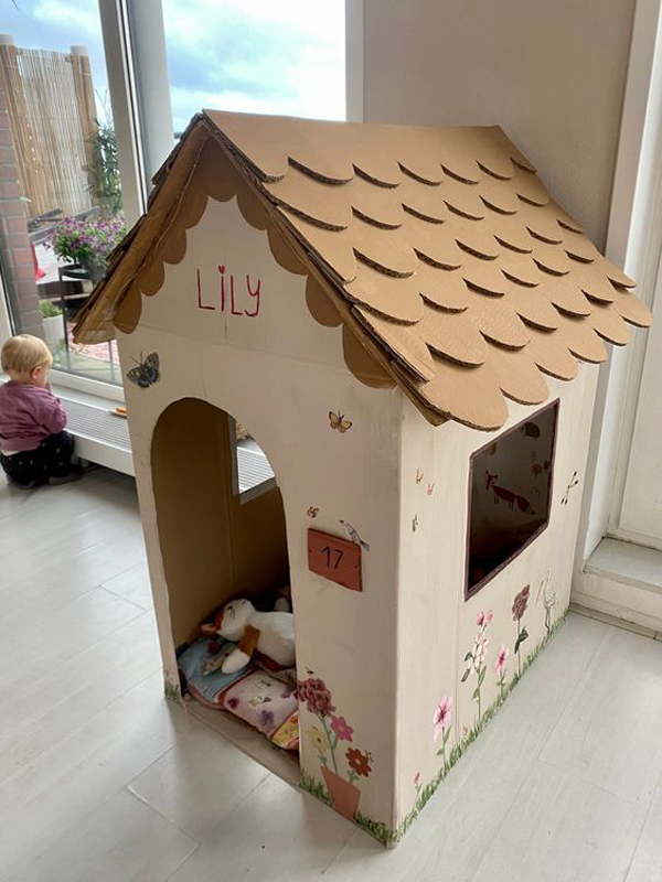 diy indoor cardboard dog playhouses
