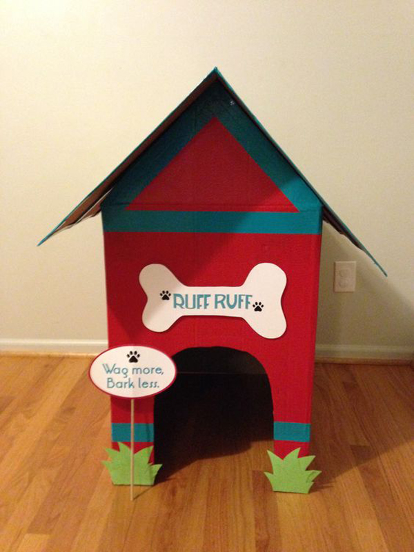 diy snoopy cardboard dog house