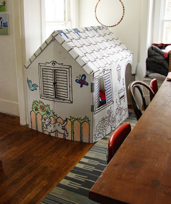 indoor cardboard dog house design