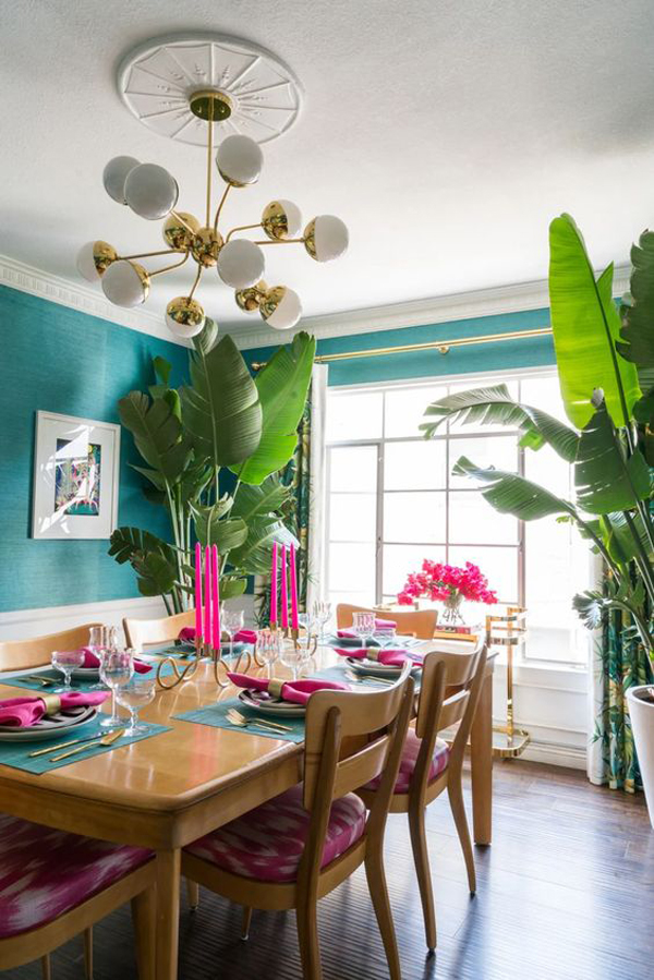 inspiring tropical dining room with indoor plants