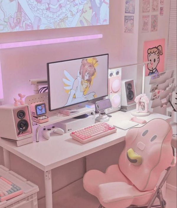 15 Cute And Stylish Girl Gaming Setup Ideas | HomeMydesign