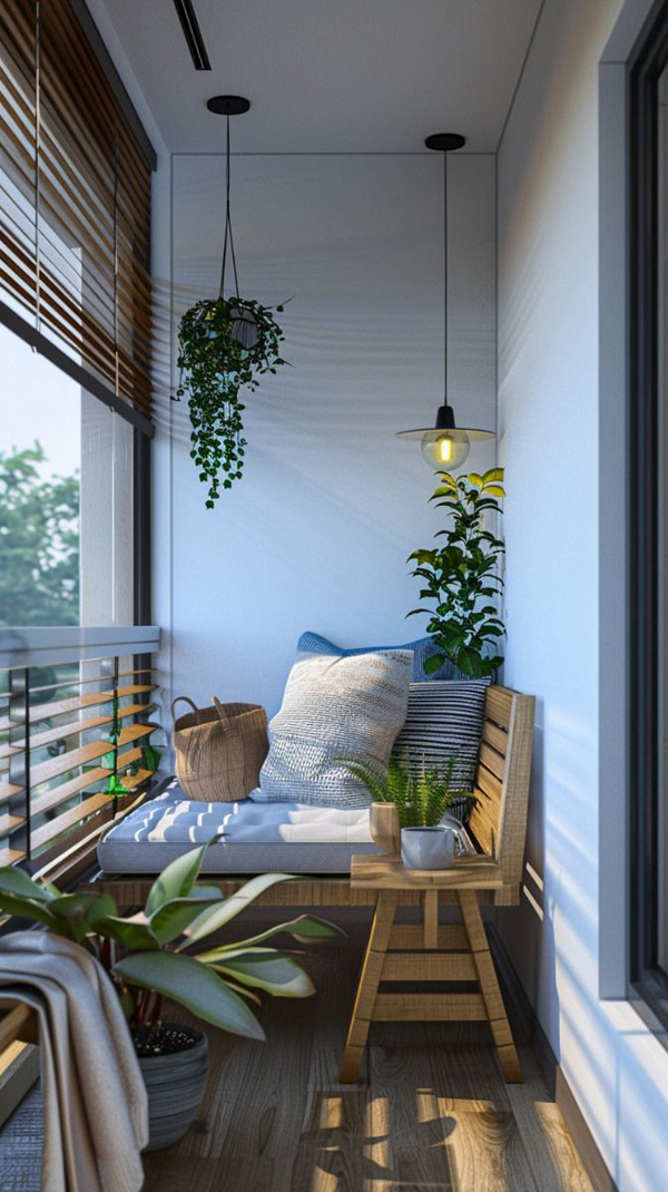 modern and minimalist scandinavian balcony decor